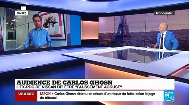 Amaigri, menotté, une corde autour de la taille, le PDG de Renault Carlos Ghosn est apparu publiquement pour la première fois devant un tribunal japonais ce matin pour clamer son innocence