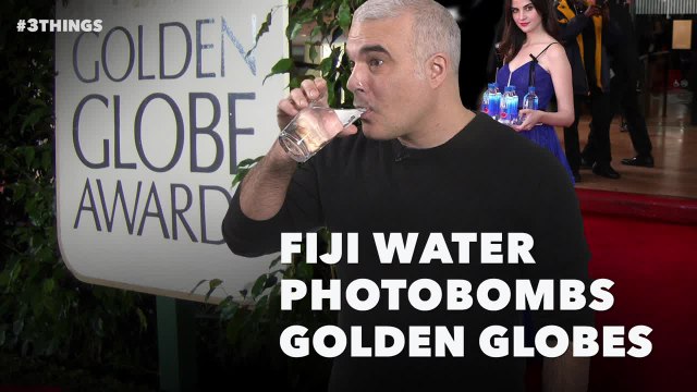 Fiji Water Photobombs Golden Globes