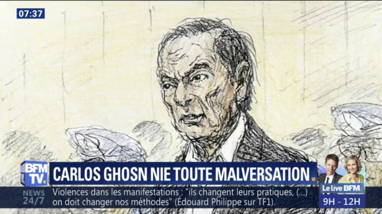 "J'ai agi avec honneur, légalement." Carlos Ghosn nie toute malversation financière