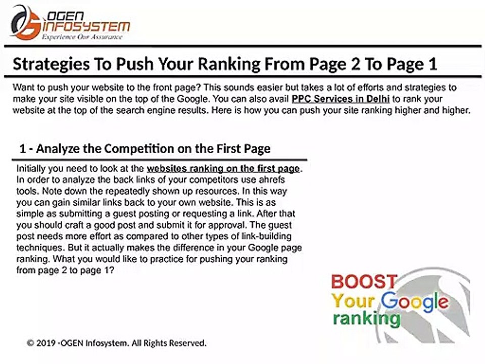 Strategies To Push Your Ranking From Page 2 To Page 1