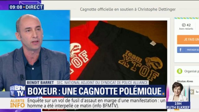 C'est une prime à casser du flic. Le syndicat Police Alliance demande le retrait de la cagnotte en soutien au boxeur
