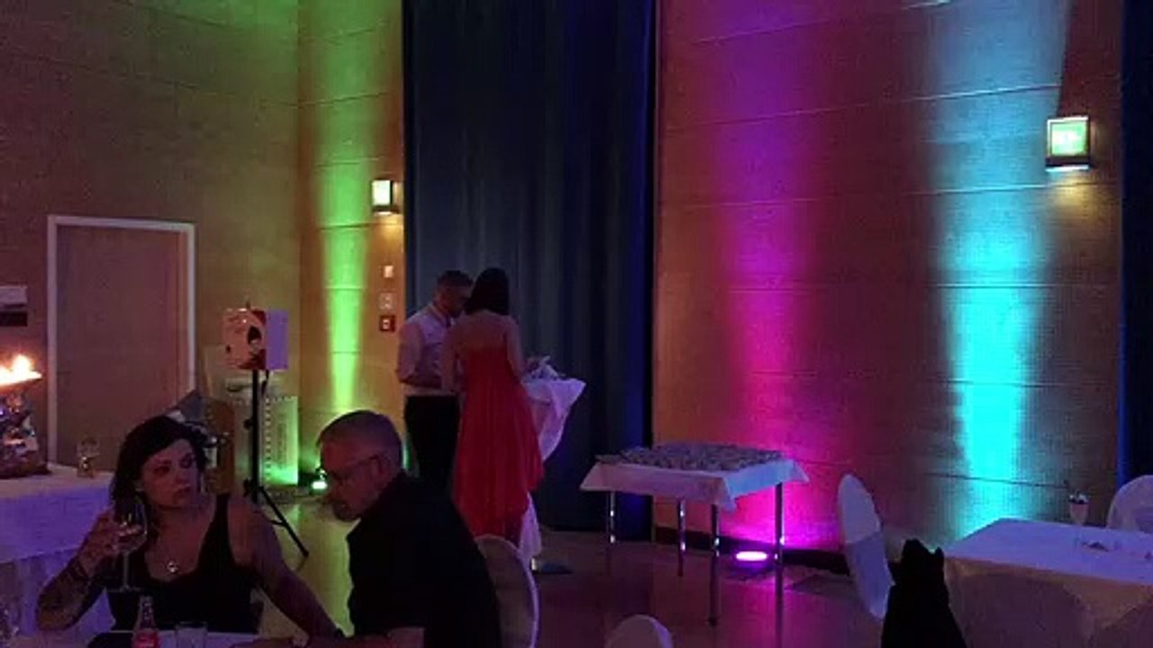 Hochzeit Aufbau im Artrium für die Band Move