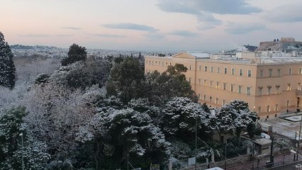 Starker Schneefall in Athen