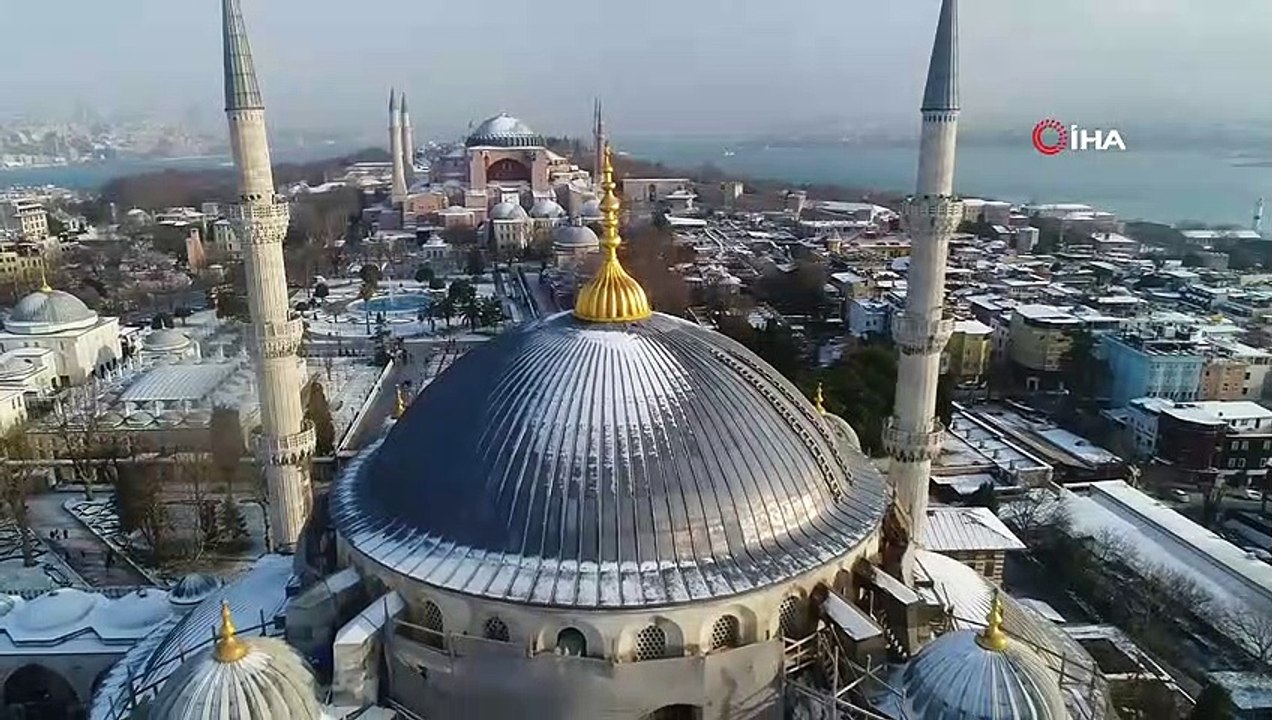 Sultan Ahmet Camii ve Ayasofya Havadan Görüntülendi