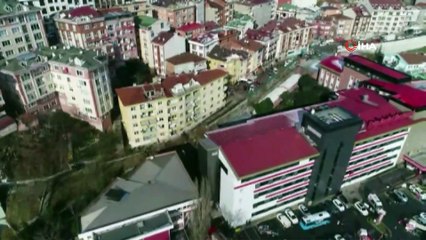 Hastalar tahliye ediliyor... Yıkılan istinat duvarının oluşturdu hasar havadan görüntülendi