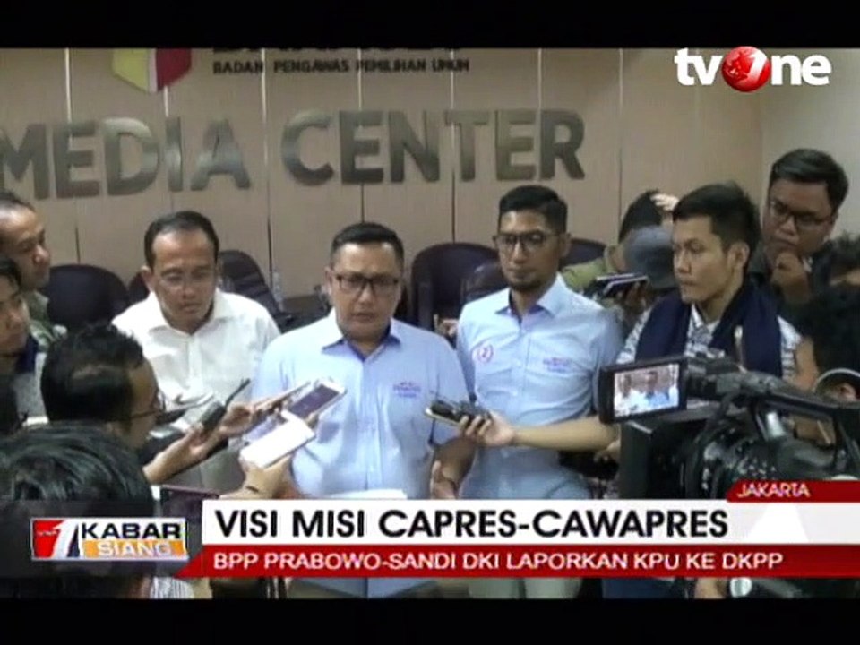 BPP Prabowo-Sandi DKI Laporkan KPU ke DKPP