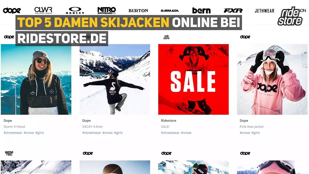 Top 5 Damen Skijacken bei Ridestore