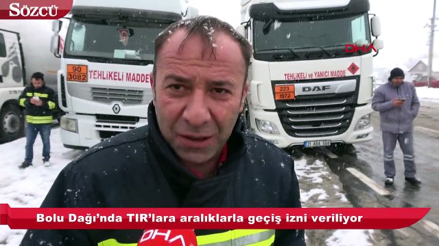 Bolu Dağı’nda TIR’lara aralıklarla geçiş izni veriliyor