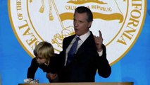 Gavin Newsom's Son Fails To Stay Awake During Inauguration Speech