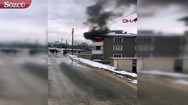 Bomba gibi patlayan kombi yangına neden oldu