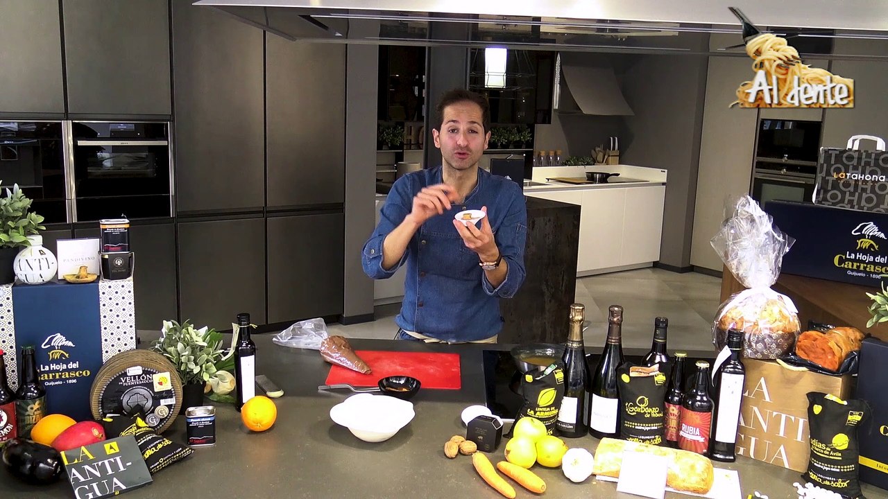 MI PULPITO A LA GALLEGA RECETAS Mouse de Chocolate, turrón, galletas de garbanzos y toffee de naranja