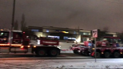 Two Trailers, Six Trucks and a Whole Lot of Tires for One Piece of Equipment