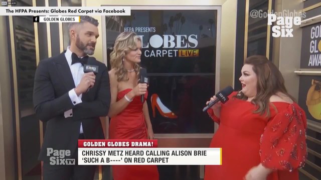 What really went down between @ChrissyMetz and @alisonbrie at the #GoldenGlobes? We have the full story, and it's only on #PageSixTV!