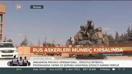 Rus askerleri Münbiç'te devriye gezmeye başladı