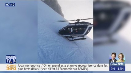 Download Video: Un hélico le nez dans la neige... Les images de ce sauvetage dans les Alpes sont impressionnantes