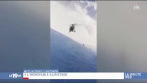Alpes : L'impressionnant sauvetage en hélicoptère d'un randonneur blessé - Regardez