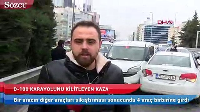 D-100’ü kilitleyen kaza! Trafik yoğunluğu sürüyor