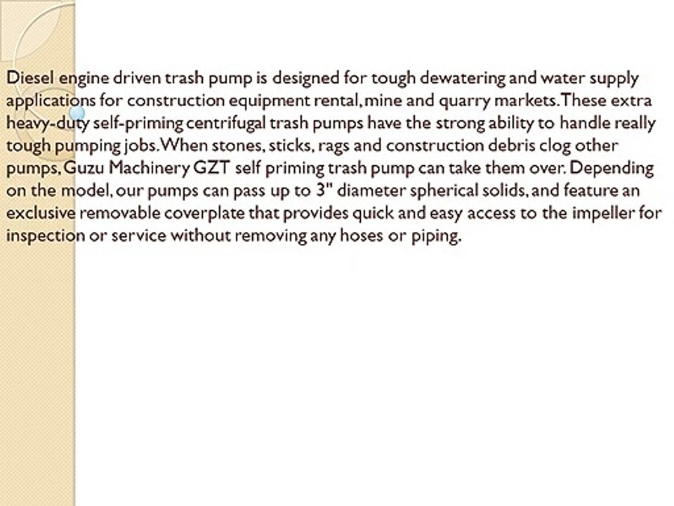 self priming sewage pump