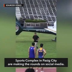 Duterte assistant Michael Dino's chopper landed at Ultra