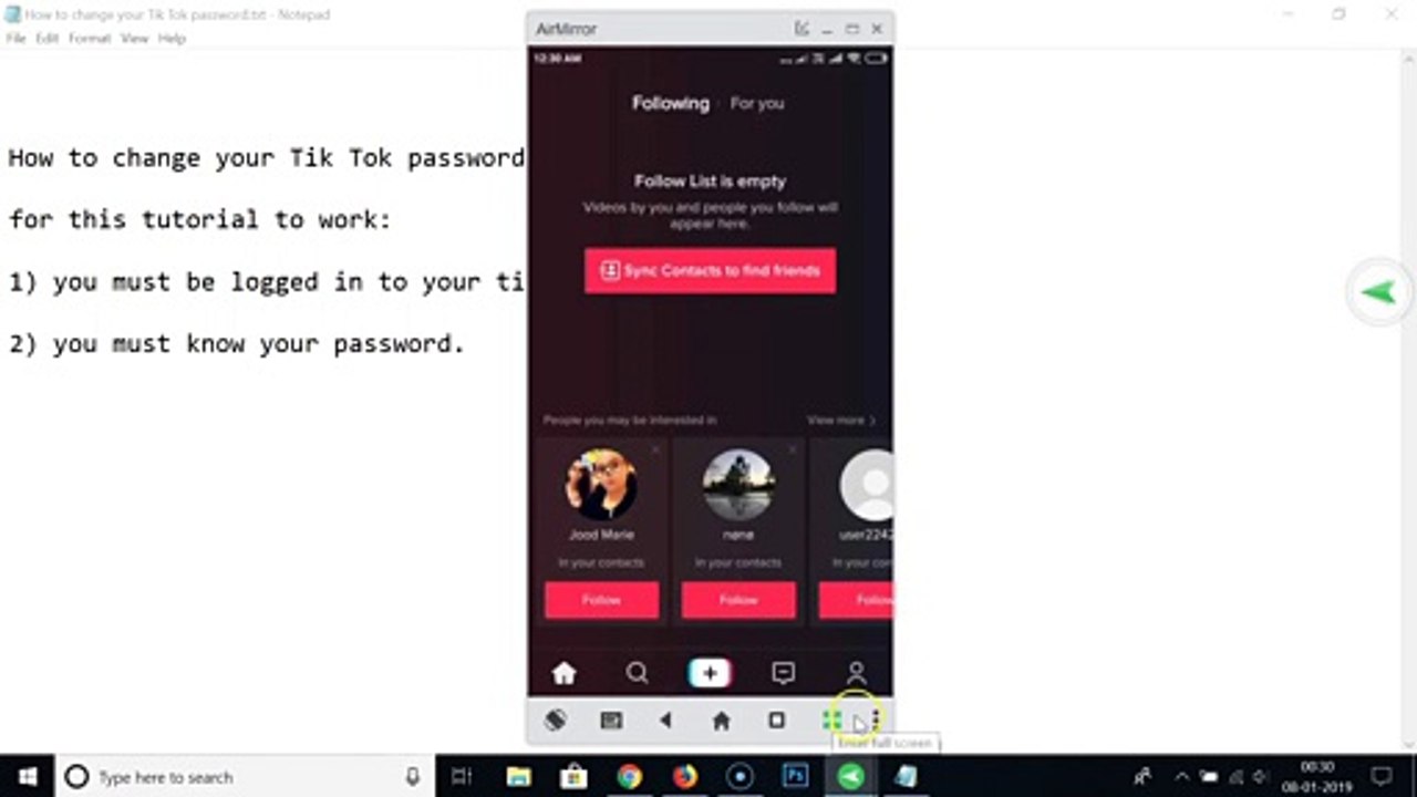 How to change your Tik Tok Account Password when you know it? - video ...