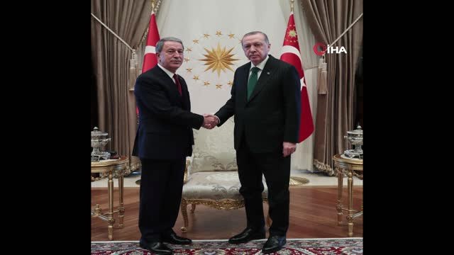 Cumhurbaşkanı Erdoğan, Bakan Akar ve Orgeneral Güler'i Kabul Etti