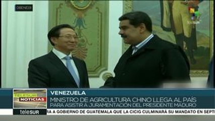 Presidente Maduro recibe al ministro de agricultura de China