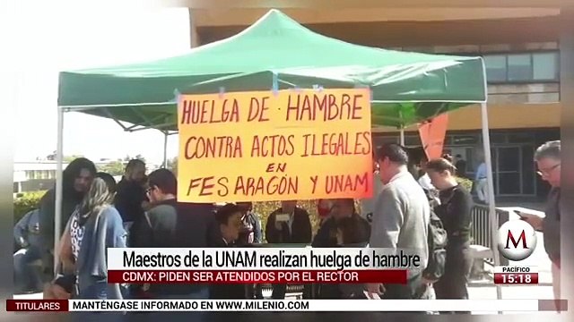Maestros de la UNAM realizan huelga de hambre
