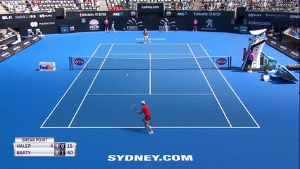 Sydney - Halep sortie d'entrée par Barty