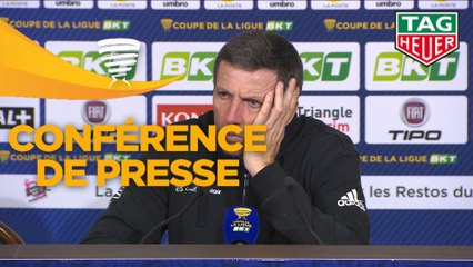 Conférence de presse Olympique Lyonnais - RC Strasbourg Alsace (1-2) : Bruno GENESIO (OL) - Thierry LAUREY (RCSA) - 2018/2019