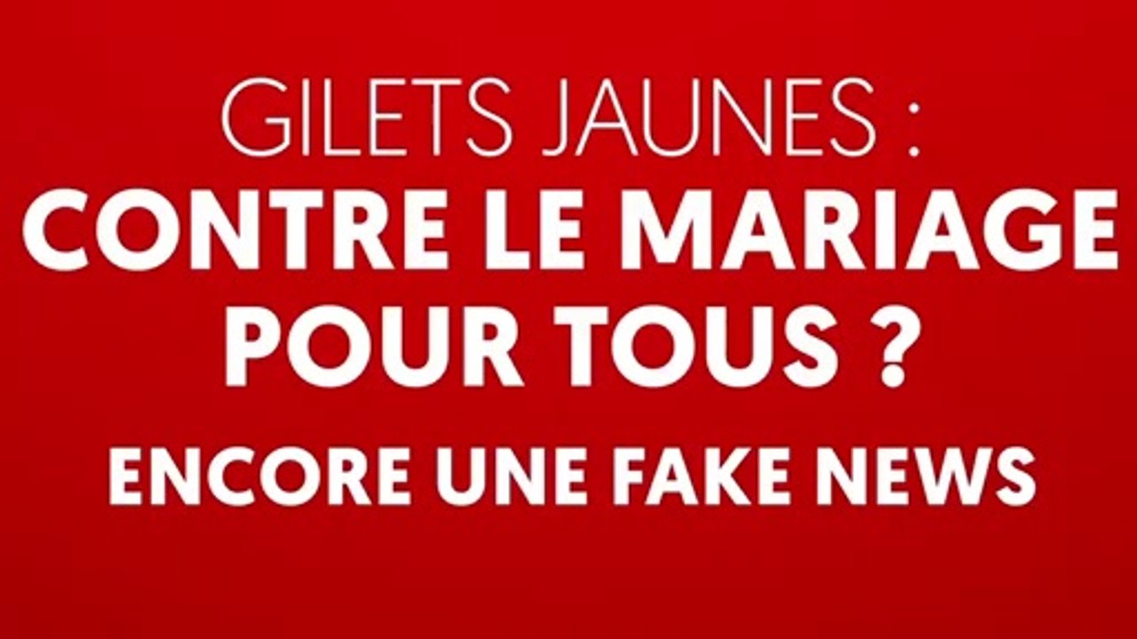 LA FAKE-NEWS DU JOUR BFMTV ! LA PRINCIPALE REVENDICATION LES GILETS JAUNES INTERDIRE LE MARIAGE POUR TOUS ?