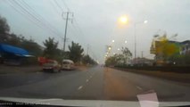Car Barely Misses Reckless Truck Driver