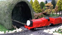 Thomas and Friends Tom Moss Tunnel Mystery Prank with the Funny funlings pulling an accident prank, where Thomas James and Percy think they hear monsters in the tunnel - A fun toy story for kids and preschool children