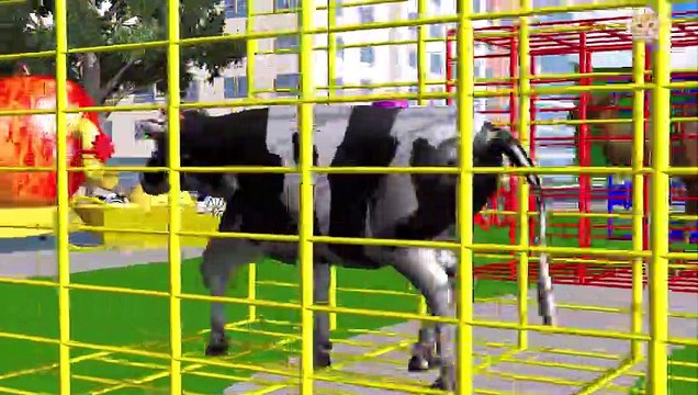 Learn Colors Learn Farm Animals Drink Juice with Giant Fruits and Wild Animals Cartoon for Children