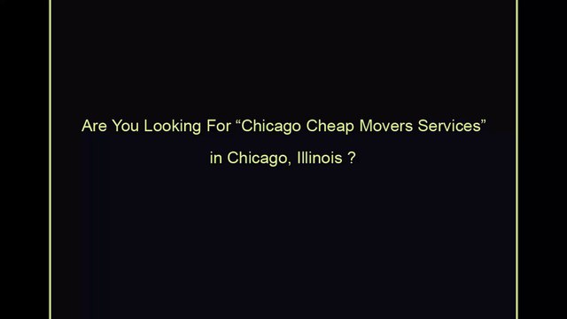 Chicago Cheap Movers | Call Now: (847) 675-1229