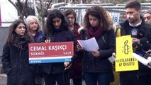 Suudi Arabistan Başkonsolosluğu önünde Cemal Kaşıkçı eylemi