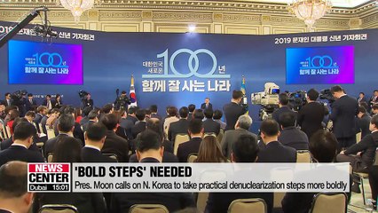 Download Video: Sanctions relief depends on speed of N. Korea's denuclearization: Pres. Moon