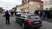 Venue du ministre de l'Intérieur à Châtel-Saint-Germain : des camions de CRS bloquent l'avenue environ 500 mètres avant la caserne
