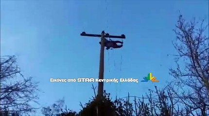 Συνεργείο της ΔΕΔΔΗΕ στο δρόμο για Λιμνιώνα