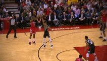 Harden makes impressive step-back three pointer