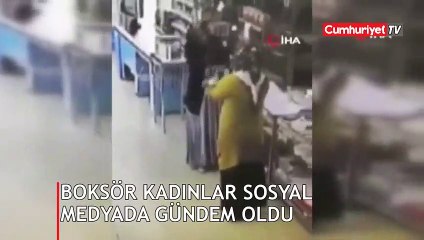 Marketteki boksör kadınlar gülmekten kırdı geçirdi