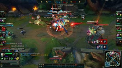 CandyStripper Riven best penta kill 1 v 5 - Dragon slaying on the side