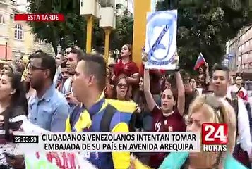 Venezolanos tomaron las calles para realizar un plantón frente a su embajada en Lima