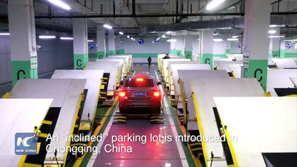 جراج بتصميم مبتكر يوفر نصف المساحة المطلوبة لركن السيارة