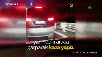FSM Köprüsü'ndeki trafik kazası araç kamerasında