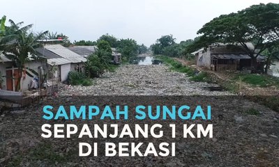 Sampah Sungai Sepanjang 1 Kilometer di Bekasi