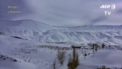 Lebanese mountains blanketed in snow