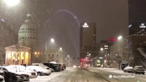 Heavy snowfall from winter storm leading to treacherous road conditions