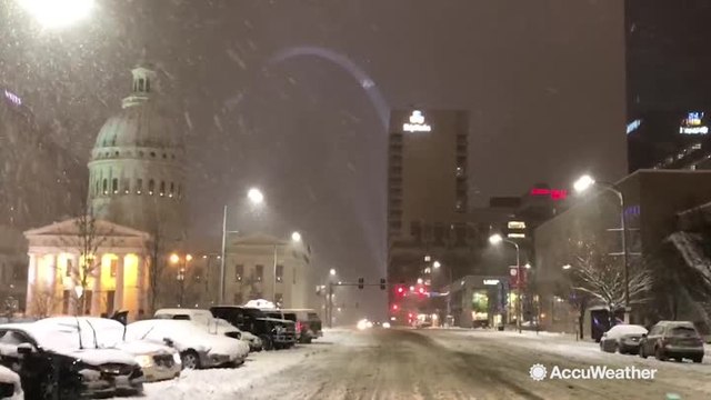 Heavy snowfall from winter storm leading to treacherous road conditions