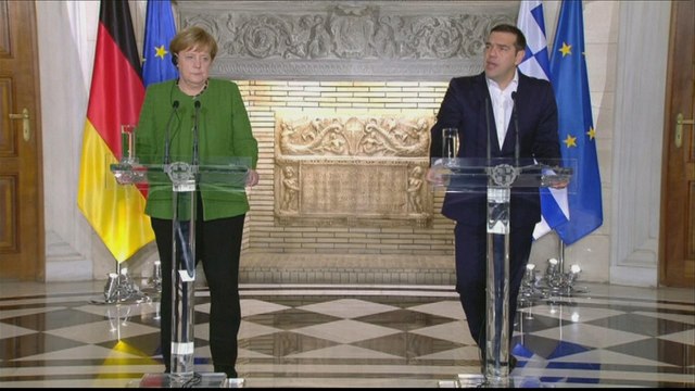 Merkel visits Greece in show of 'EU solidarity' amid protests