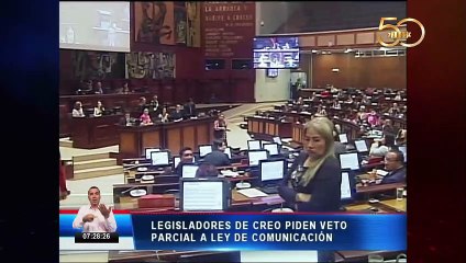 Dos asambleístas de CREO solicitan veto parcial de ley de comunicación